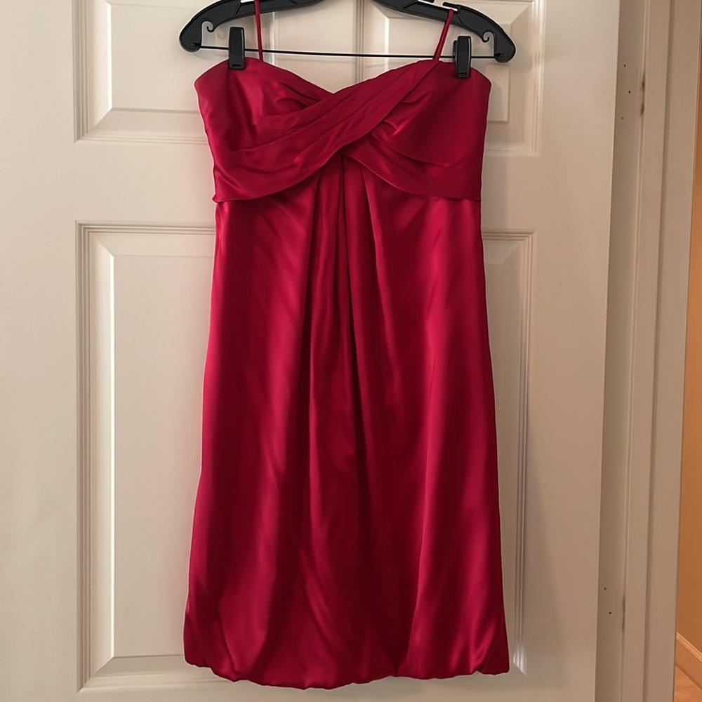 Nicole Miller Collection Strapless Red Silk Dress size 4